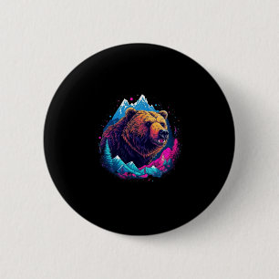 Grizzlybär Outdoor Natur Alaska Jagd Wandern Button