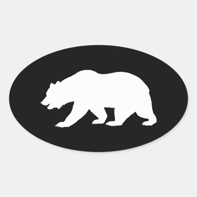 Grizzlybär Ovaler Aufkleber (Vorderseite)