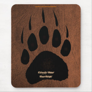 Grizzlybär Pawprint auf Imitate Leather Mousepad