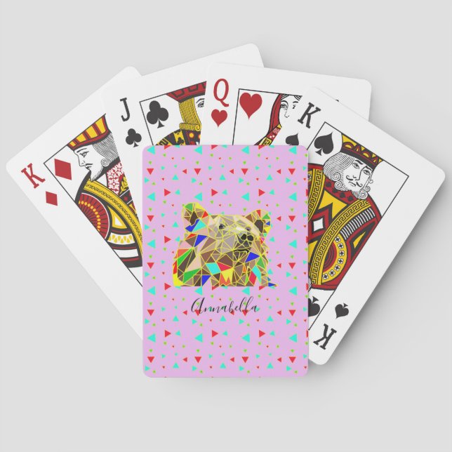 Grizzlybär Pink Spielkarten (Rückseite)