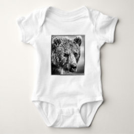 Grizzlybär-Portrait Baby Strampler