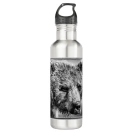 Grizzlybär-Portrait Edelstahlflasche
