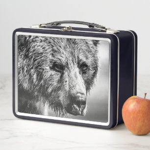 Grizzlybär-Portrait Metall Brotdose