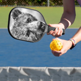 Grizzlybär-Portrait Pickleball Schläger