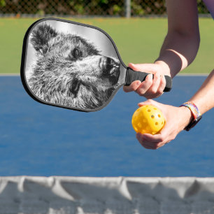 Grizzlybär-Portrait Pickleball Schläger