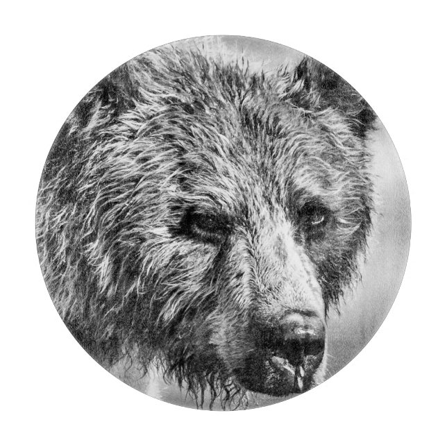 Grizzlybär-Portrait Schneidebrett (Vorderseite)