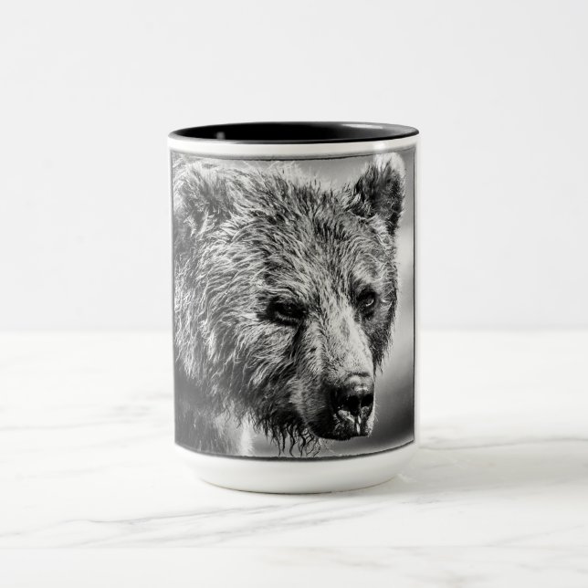Grizzlybär-Portrait Tasse (Zentrum)