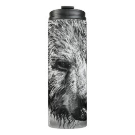 Grizzlybär-Portrait Thermosbecher