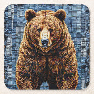 Grizzlybär Rechteckiger Pappuntersetzer