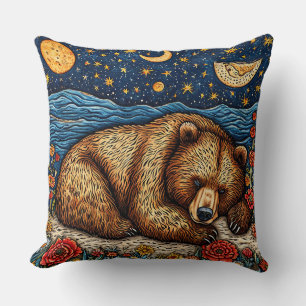 Grizzlybär schlafend kissen