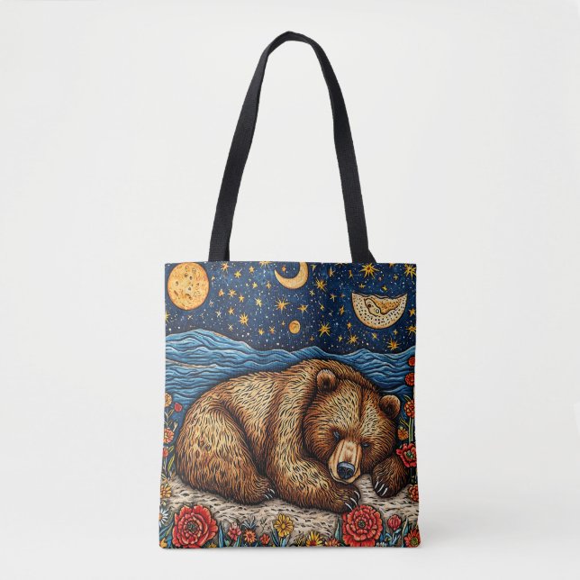 Grizzlybär schlafend tasche (Vorderseite)