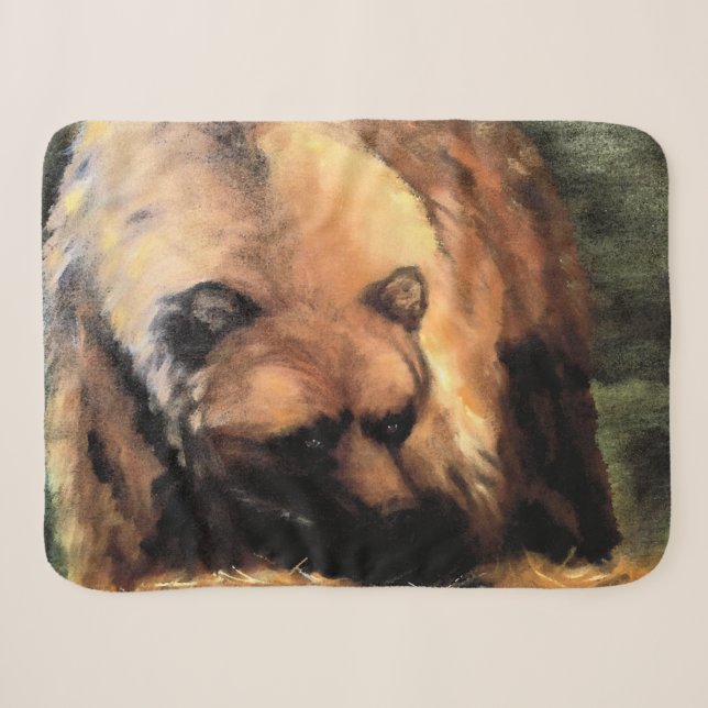 Grizzlybär sieht dich an sherpadecke (Vorderseite (Horizontal))