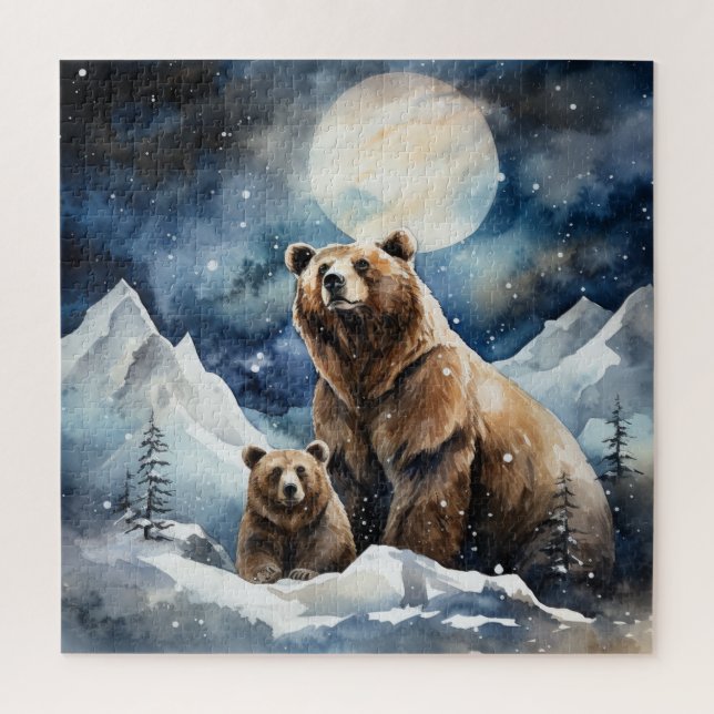 Grizzlybär und Baby (Vertikal)