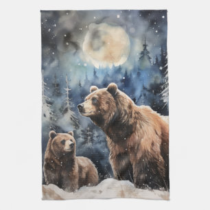 Grizzlybär und Baby Geschirrtuch