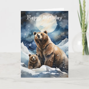Grizzlybär und Baby Karte