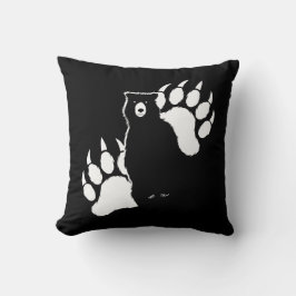 Grizzlybär und Fußspuren Graphic Design Kissen