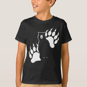 Grizzlybär und Fußspuren Graphic Design T-Shirt