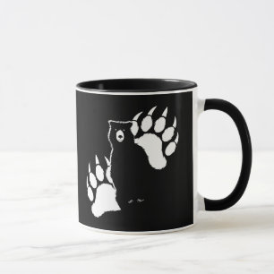 Grizzlybär und Fußspuren Graphic Design Tasse