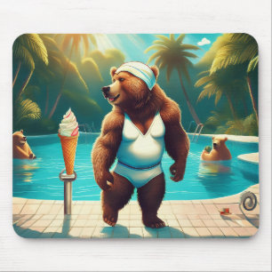 Grizzlybären am Pool Mousepad