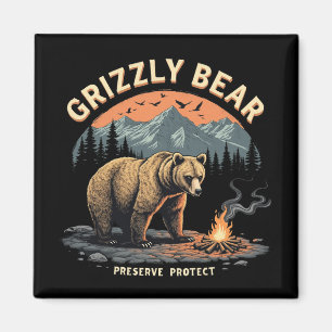 Grizzlybären schützen und bewahren magnet