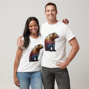 Grizzlybären-Tierportrait Gesteinigter Glaswald T-Shirt