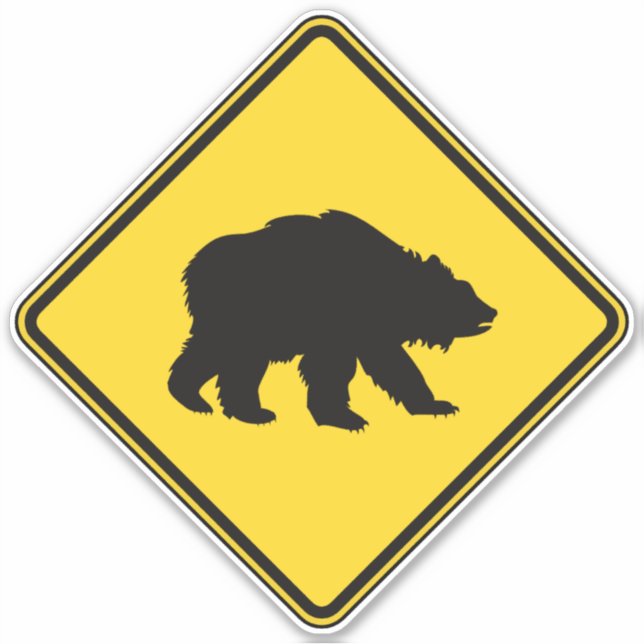 Grizzlybären überqueren aufkleber (Vorderseite)