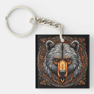 🐻✨ Grizzlybären-Wildlife-Kunst 🌲🔑 Schlüsselanhänger