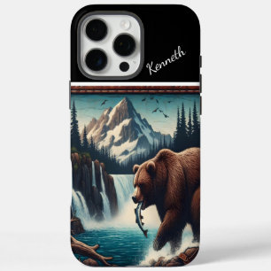 Grizzlyfest am Wasserfall iPhone 16 Pro Max Hülle