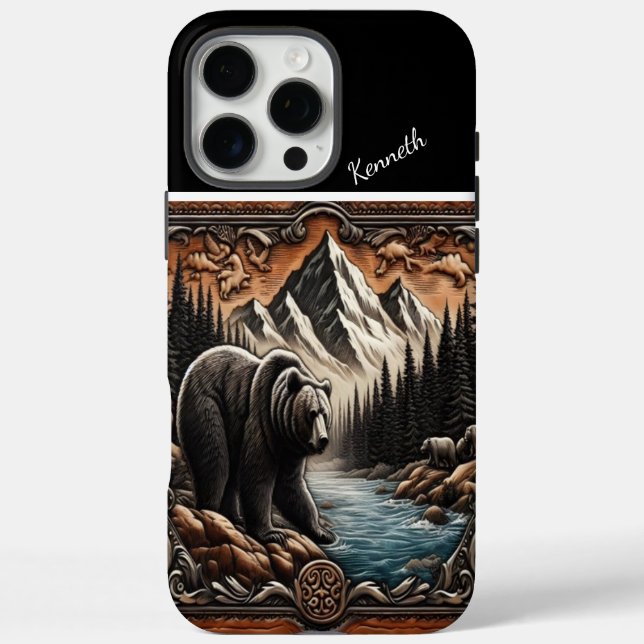 Grizzlyn am Bach iPhone 16 Pro Max Hülle (Rückseite)