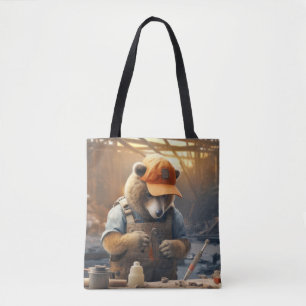 Grizzy Bär Animal Fun Work Handyman Happy Time Tasche