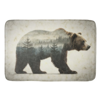 Grizzy Bar Wilderness Art Badematte