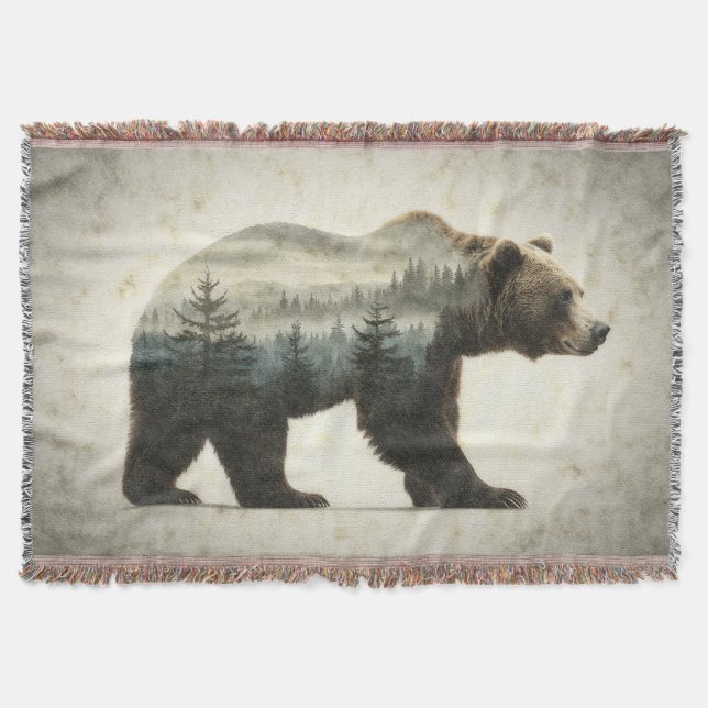 Grizzy Bar Wilderness Art Decke (Vorderseite)