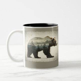 Grizzy Bar Wilderness Art Zweifarbige Tasse