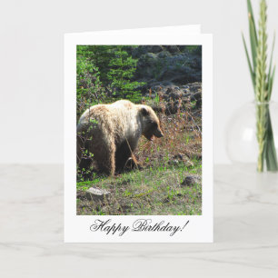 Grizzy Bären Lächeln; glücklich Geburtstag Karte