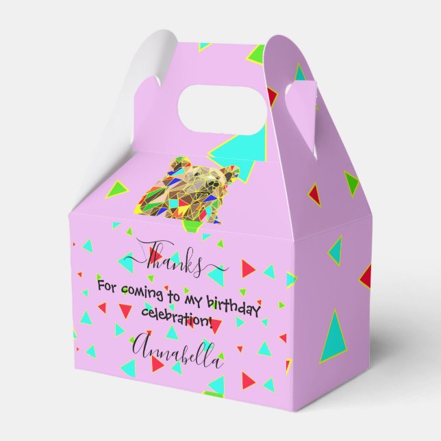 Grizzy Bear Pink Gevor Box Geschenkschachtel (Vorderseite)