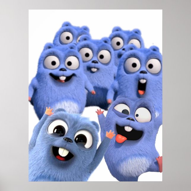 Grizzy und die Lemminge lustig wütend glücklich Poster (Vorne)