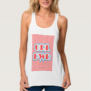 GRL PWR, Girl Power (rot), mädchenhaft, lustig, Tank Top