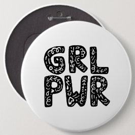 GRL PWR Girl Power Typografie Button
