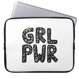 GRL PWR Girl Power Typografie Laptopschutzhülle