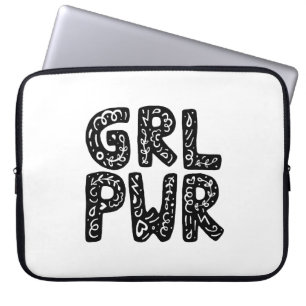 GRL PWR Girl Power Typografie Laptopschutzhülle