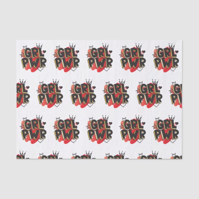GRL PWR, Kronen & Herzen Seidenpapier (Vorderseite)