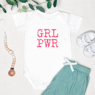 GRL PWR (Mädchenpower) - Cute Hot Pink Baby Strampler