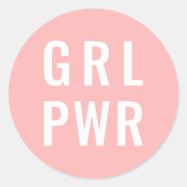 GRL PWR Rose Runder Aufkleber