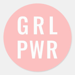 GRL PWR Rose Runder Aufkleber
