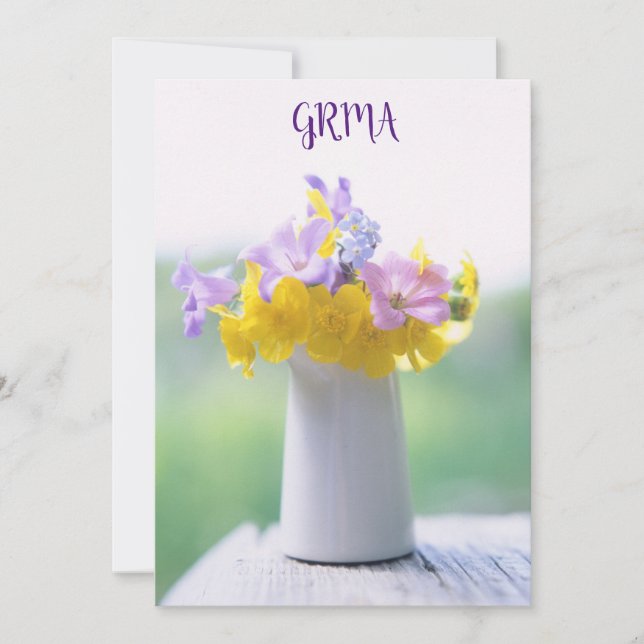 GRMA Irlandais Carte de remerciements avec fleurs (Devant)