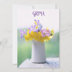 GRMA Irlandais Carte de remerciements avec fleurs