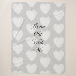 Grob mit mir Liebe graue weiße Herzen Sherpadecke
