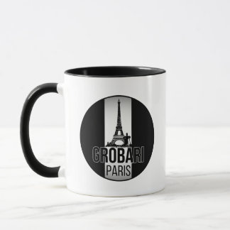 Grobari Paris Eiffelturm Schwarz-Weiß Tasse