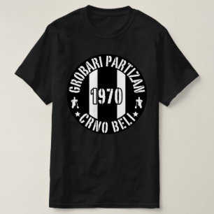 Grobari Partizan 1970 Crno Beli T-Shirt