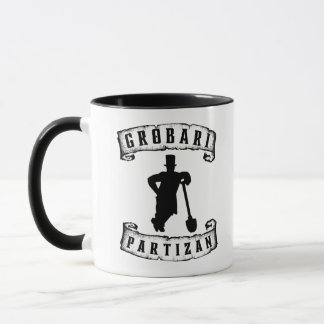 Grobari Partizan Crno Beli Grobar Sa Lopatom  Tasse